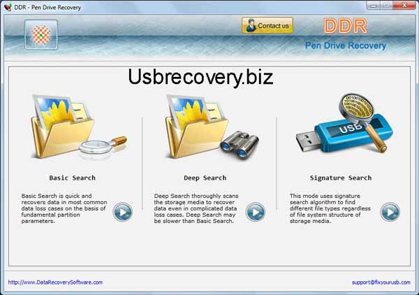 Screenshot of USB Key Chain Drive Recovery