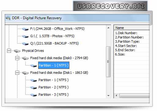 Screenshot of Digital Photo Recovery Program