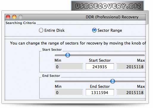 Screenshot of Recover Files Mac