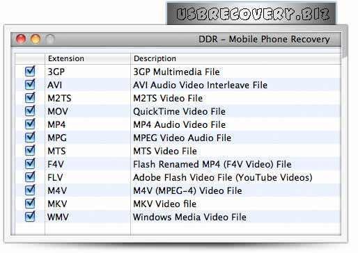 Screenshot of Mobile Phone Recovery Mac
