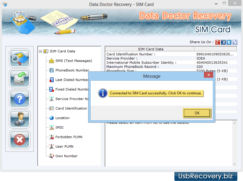 Software connected to Sim Card